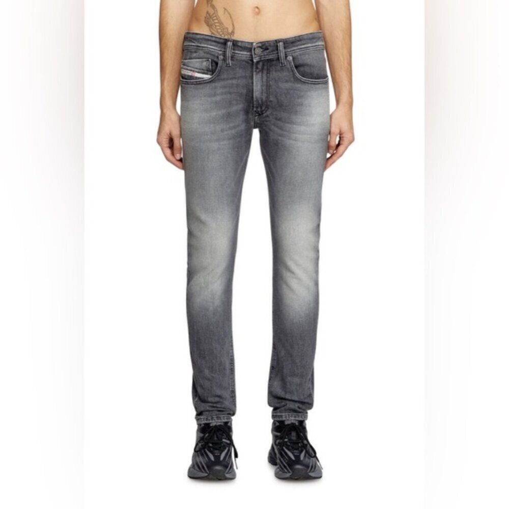 Diesel Sleenker Low Rise Distressed Skinny Gray Jeans Sz 28